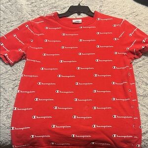 Champion Red All-Over Logo Tee